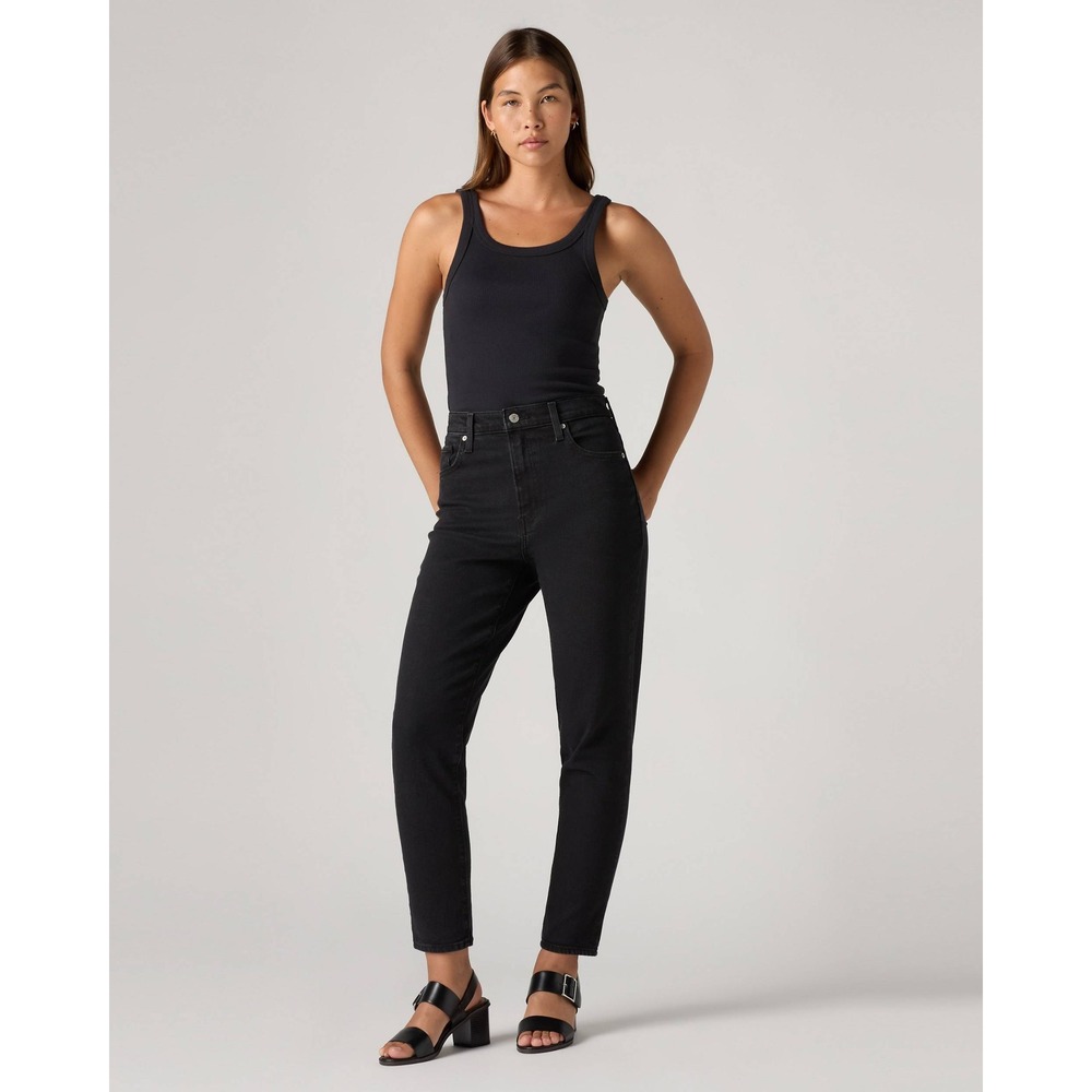 Levis 80s Mom Jeans Black High Waisted Tapered Leg Denim‎ Pants Size 32